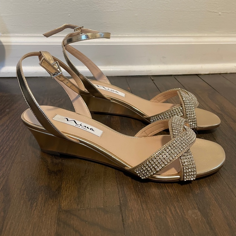 Wedding Nina Gold Wedge Heels